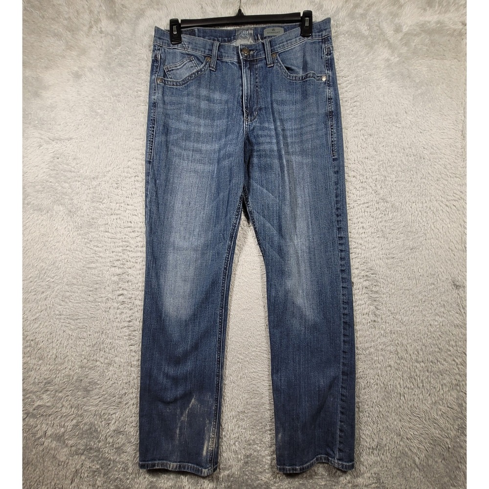 Rock & Republic Straight Leg Jeans Mens 34x34 Blue Denim Distressed